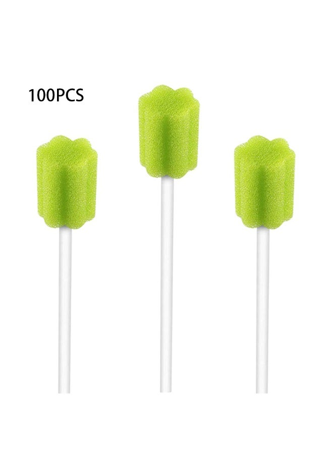 Daytoyz Disposable Oral Care Sponge Sticks - 100 Pack, Soft Dental Swabs for Teeth Cleaning, Travel-Friendly Mouth Swabs for Patients, Adults & Elderly - Image 1